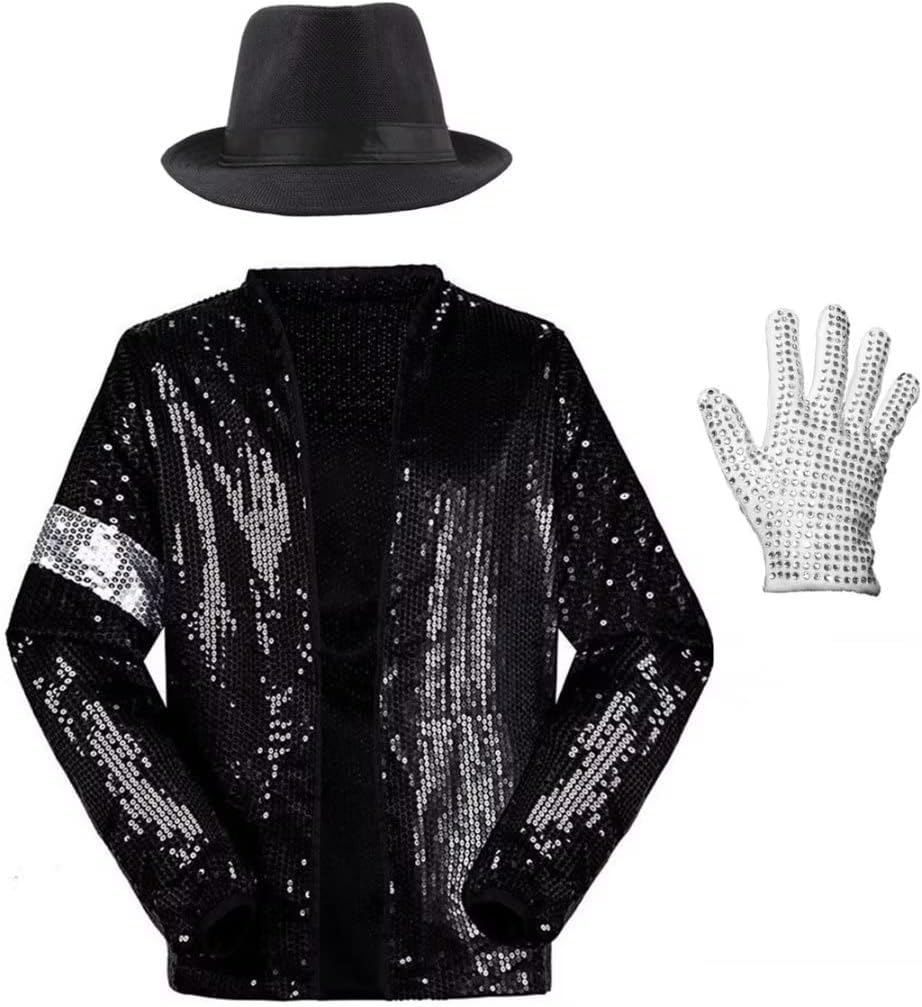 guangmu Dance Costume 3PCS include Jacket Hat Glove - Halloween Cosplay Costume Role Sequined Play Dance Costume